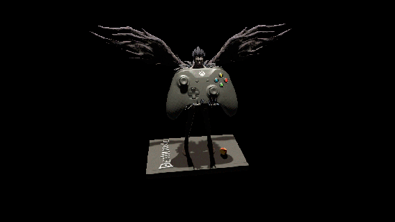 joystick holder ryuk - death note command consoles controller xbox play cell phone 3d print model - Mito3D