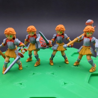 jrpg warriors miniatures bundle 2 28mm 32mm toy dungeons dragons resin sculpture sla figurines dnd sword shield fantasy ttrpg character fighter 3d print model - Mito3D