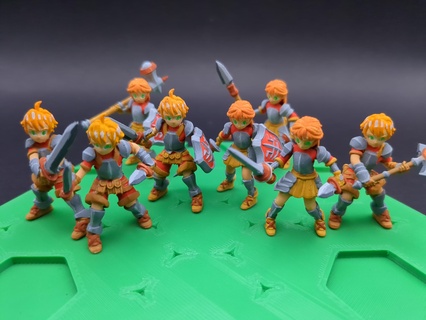 jrpg Krieger Miniaturen Sammlung 28mm 32mm Spielzeug Dungeons Drachen Harz Skulptur sla Figuren dnd Schwert Schild Fantasie ttrpg Anime Kämpfer 3d print model - Mito3D
