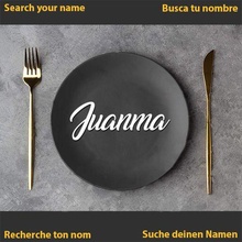 juanma name banquet wedding communion dinner plate table decoration tablename 3d print model - Mito3D