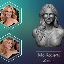 julia roberts 3d portrait sculpture print model art statue people face sculptures bust 3d print model - Mito3D