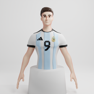 julianisch Alvarez Büste Argentinien National Mannschaft Kunst Fußball Spieler Welt Tasse Katar 2022 3d print model - Mito3D