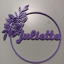 Juliette couronne art fleur porte décoration 3d print model - Mito3D