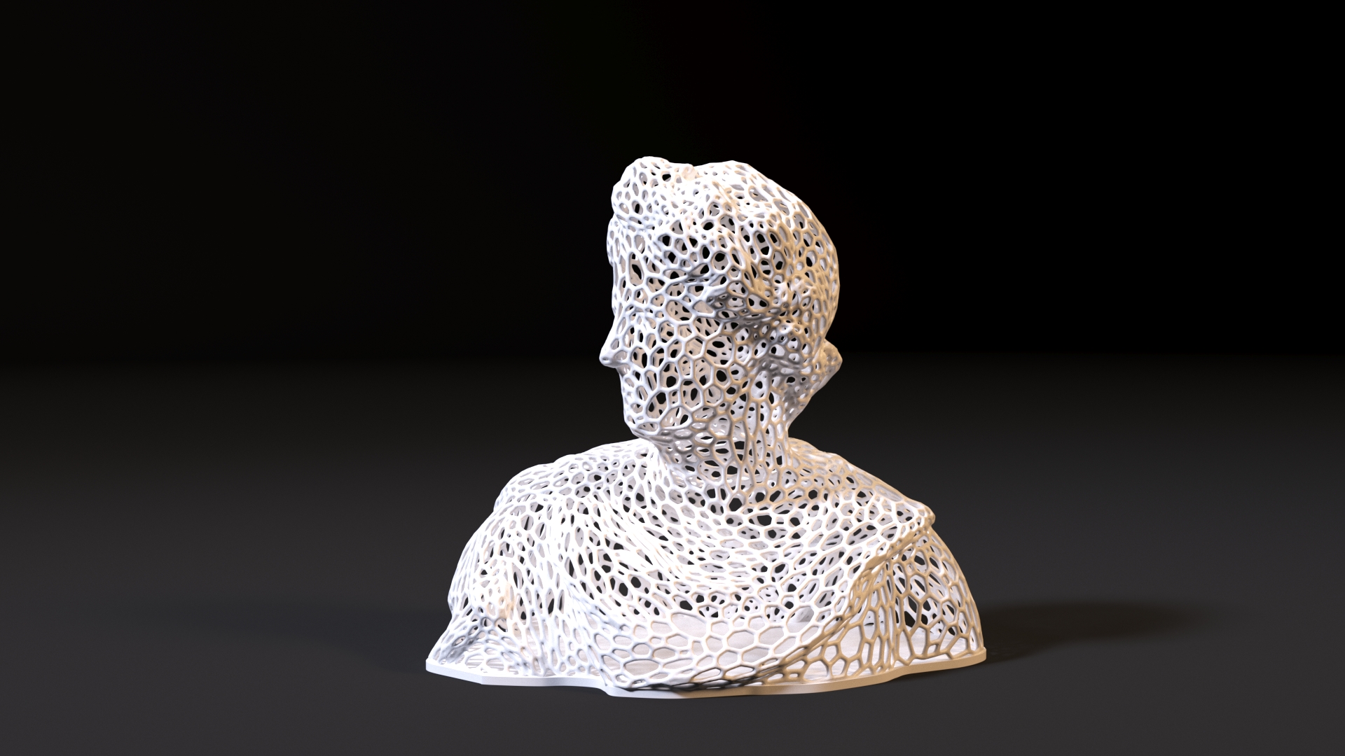 julius César escultura fracasso cabeça romano arte decoração Roma estátua antigo esculturas figura wireframe Voronoi luminária fio 3D print model - Mito3D