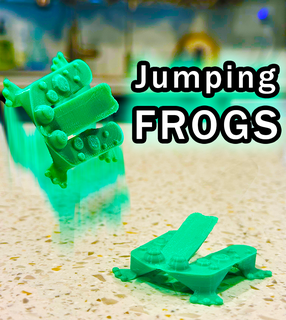 jumping frog toy - less 5g support fidget fidgettoy frogtoy nosupport spring mechanical toys game functionnal 3d print model - Mito3D