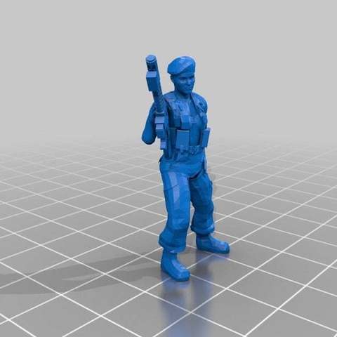 jungle fighter female art models warhammer imperial guard catachan 28mm 3D print model - Mito3D