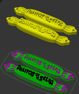 jungle bâtons porte clés Licence caramel bonbons bâton Argentine doux 3d print model - Mito3D