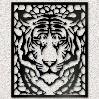giungla tigre parete arte leopardo arredamento 2d grande gatto realistico casa decorazione Basso poli gatti gattini zoo animale strisce gattino 3d print model - Mito3D