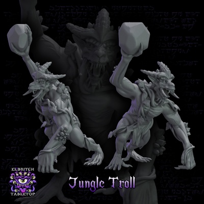 jungle troll d&d mini miniature pathfinder grimhollow monster eldritch forest beast monstrosity 3d print model - Mito3D