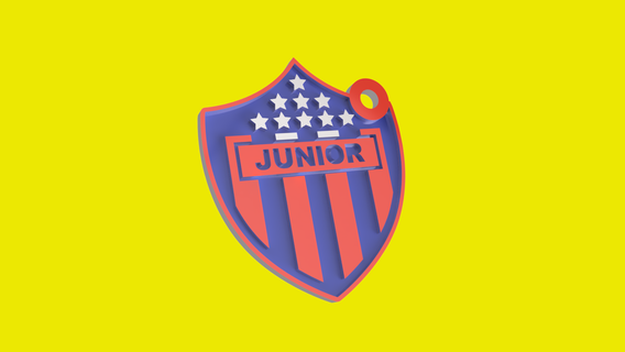 junior Barranquilla porte clés football 3d print model - Mito3D