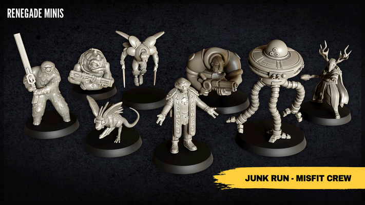junk run a sci-fi smash grab 1 or 2 players game tabletop wargames miniatures aliens toy skirmish stargrave 3d print model - Mito3D