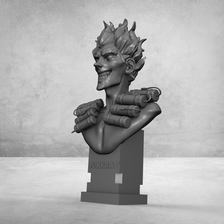 junkrat game pc videogame character bust art toy playstation xbox overwacht blizzard 3d print model - Mito3D