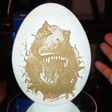 jurassic baby rex dinosaur egg lamp 3d print model - Mito3D