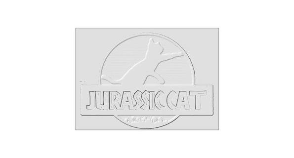 jurassic cat decoration 2d decor interior design art emblem logo accessory jewelry animal drawing wall 3d print model - Mito3D