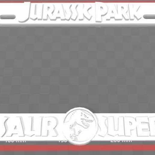 jurassic park - dinosauro supervisore license plate frame art segni loghi giurassico 3D print model - Mito3D