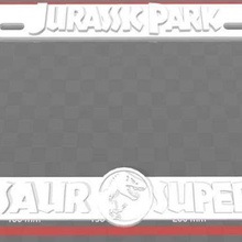 jurassic park - dinosaure superviseur cadre de plaque d'immatriculation art signes logos jurassique 3d print model - Mito3D
