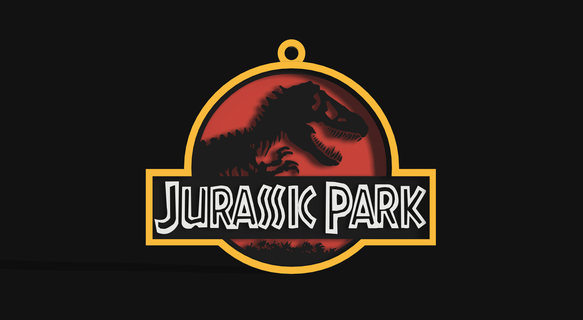 jurassic park key ring jurasian rings movies cinema dinosaurs classics trex sharks animals king kong 3d print model - Mito3D