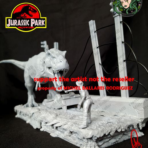 jurássico parque t rex cena 3D print model - Mito3D