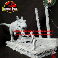 jurásico parque t rex escena 3d print model - Mito3D