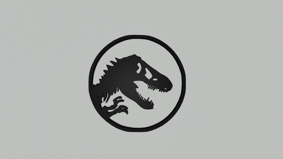 jurássico parque parede enfeite culto tabela dinossauro t rex logotipo 3d print model - Mito3D