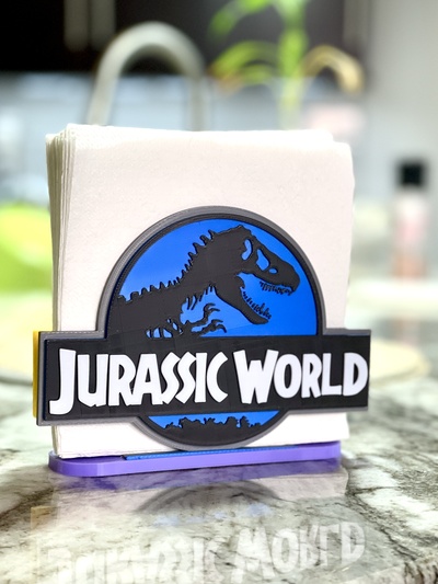 giurassico mondo tovagliolo titolare supporto casa dinosauro parco universale epico universo cucina arredamento 3d print model - Mito3D