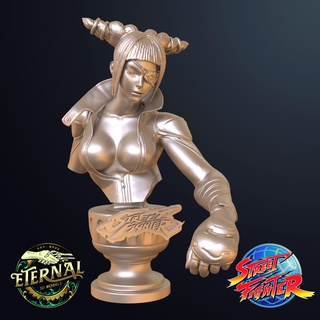 juri han bust - street fighter v eternal streetfighter figurine girl female replica chun li cammy bison ryu 3d print model - Mito3D