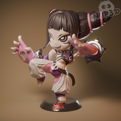 juri sokak dövüşçü sanat dövüşçüsü chibi 3d print model - Mito3D