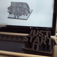 just start say stop procrastination xyzchallenge text motivation courage output design office art toy 3d print model - Mito3D