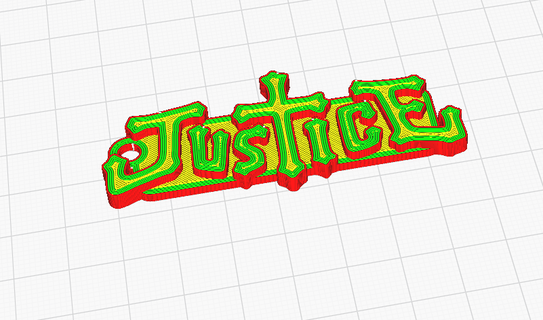 Justice porte clés musique 3d print model - Mito3D