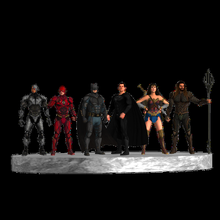 justicia liga 3d impresión diorama dc historietas superhombre batman mujer Aquaman destello cyborg 3d print model - Mito3D