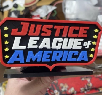 Justice ligue Amérique signe super héros Douane dc bandes dessinées homme grotte décor ventilateur art 3d print model - Mito3D