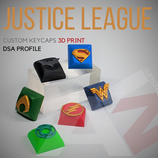 Justice ligue keycaps art artisankeycaps 3D print model - Mito3D