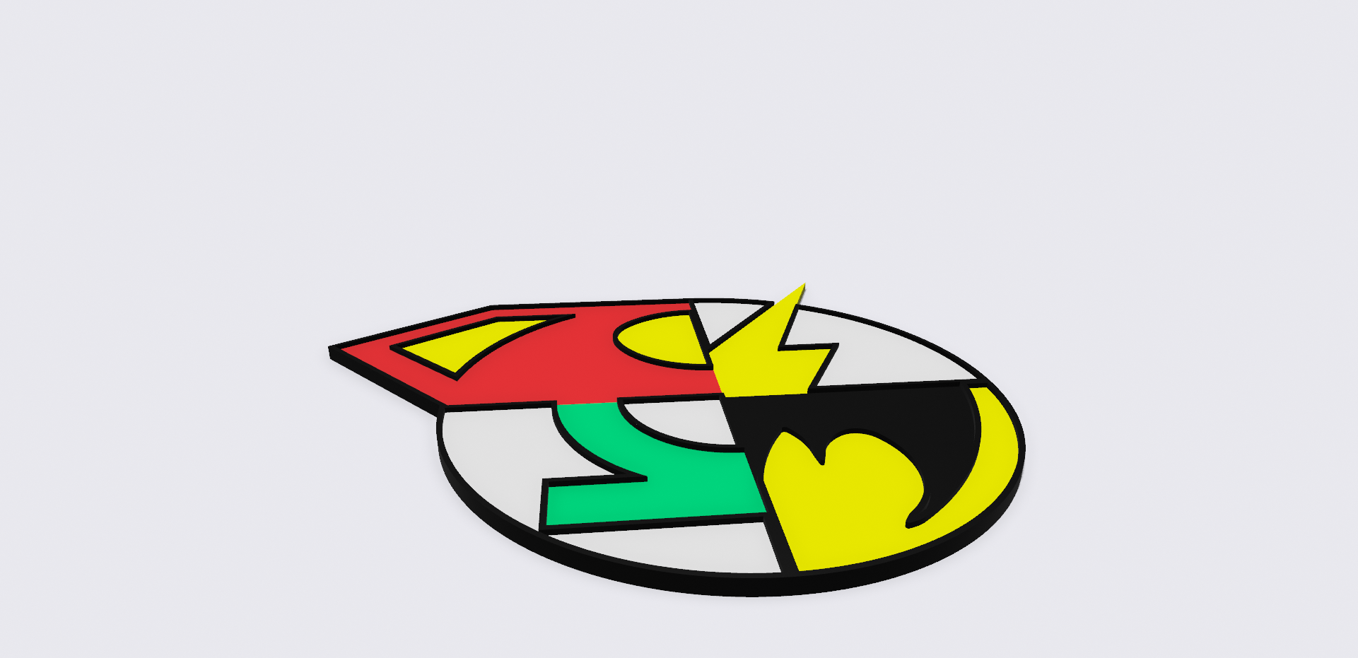 justiça liga logotipos Super homen instantâneo batman verde lanterna dc histórias quadrinhos logotipo símbolo heroi super herói 3D print model - Mito3D