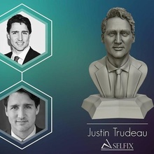 Justin Trudeau 3d Vesika hazır Yazdır heykel Sanat insanlar heykelcik heykeller 3d print model - Mito3D