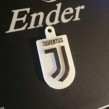 la juventus llavero con el logotipo del equipo gadget clave durante anillo de claves fútbol turín 3d print model - Mito3D