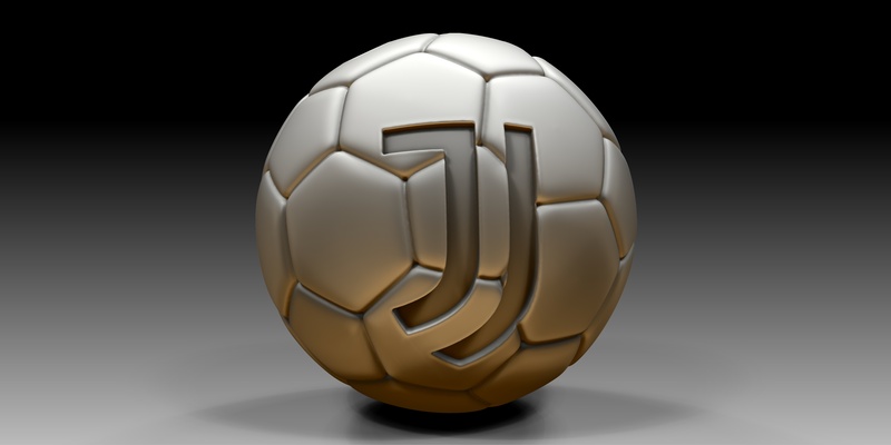 juventus fußball ball schlüsselbund anhänger schmuck juve halskette 3d drucken bereit fifa 3d print model - Mito3D