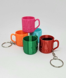 jworg coffee mug keychain keys chain key cup caffeine tea hot chocolate 3d print model - Mito3D