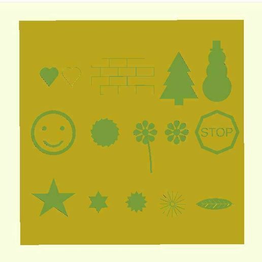 jwizard's emoji stencil pack 1 openscad decorative modules jwizard 3D print model - Mito3D