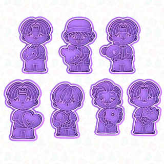 k-pop cookie cutter set 7 Home stamp cookies cutters cartoon movie music artist 3d print model - Mito3D