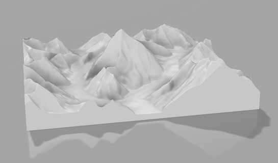 k2 Montagne modèle 3d pics pointe rpg Jeu diorama 3d print model - Mito3D