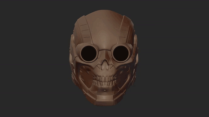 kabal cranio maschera mk10 stampabile stl gratuito alto poli futuristico futuro mortale kombat airsoft strikeball testa def cosplay difesa sé 3D print model - Mito3D