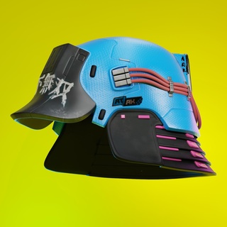 Kabuto capacete cyberpunk 2077 3d impressão chapéu vestem cosplay samurai Japão tradição 3d print model - Mito3D