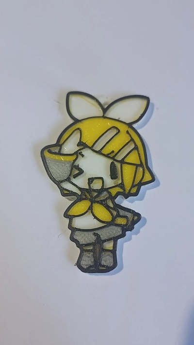 kagamine rin llavero vocaloïde isekai porte clés 3d print model - Mito3D