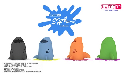 kaiei 3d shark container kaiei3d print fdm sla 3d print model - Mito3D
