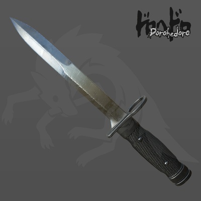 caïman couteau dorohedoro cosplay 3d modèle anime soutenir nikaido couteaux dague stl impression manga arme 3d print model - Mito3D