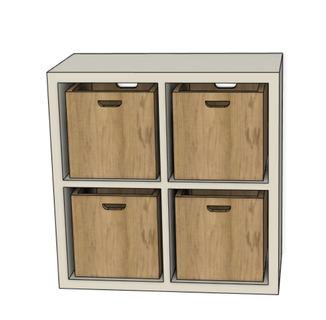 kallax miniatura gabinete ikea mueble 4x4 alojamiento decoración deco hogar casa mobiliario 3d print model - Mito3D