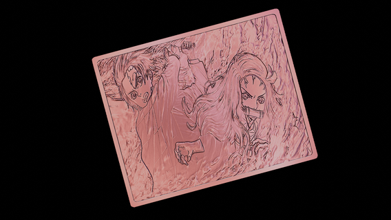 kamado tanjir nezuko - demon slayer kimetsu yaiba nesko frame relief sculpt art keychains 3d print model - Mito3D