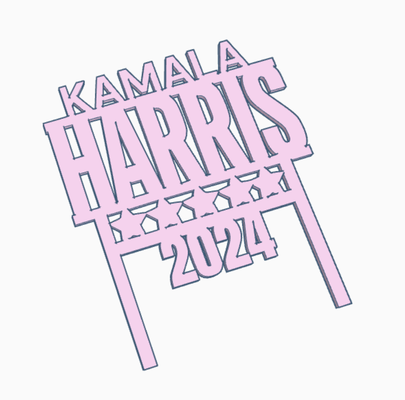 kamala harris 2024 cake topper party political trump biden usa 3d print model - Mito3D