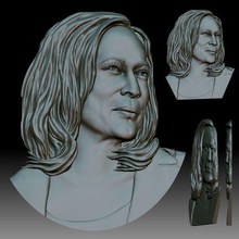 Kamala Harris 3d Vesika bas relief model cnc yönlendirici yazıcı Rahatlama baskı 3d print model - Mito3D