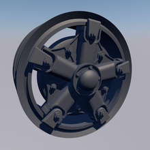 kamaz diskless wheel tamiya track 1 13 14 3d print model - Mito3D